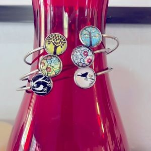 Stainless steel bracelets and earrings